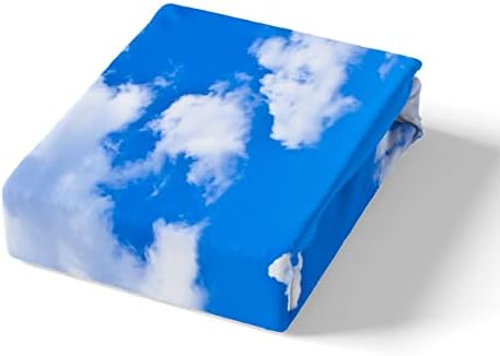 Erosebridal Blue Sky and White Clouds Twin Sheet Set