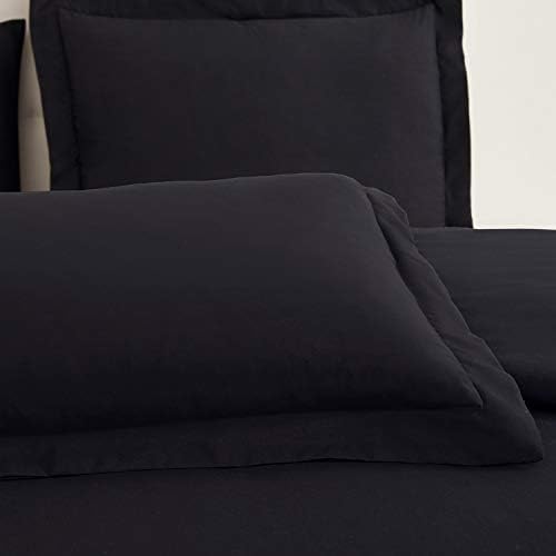 Mellanni Duvet Cover Set - Queen Size Black 5 PC Iconic Collection