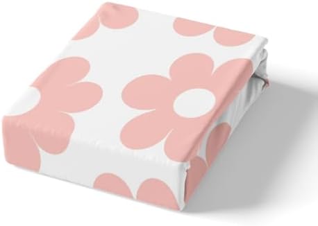 Manfei Girly Pink Floral Twin Bed Sheet Set