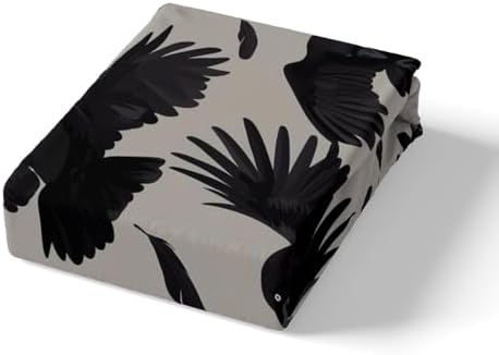 Feelyou Kids Raven Bedding Set with Black Feathers