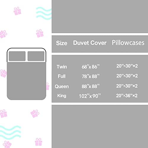 HOSIMA Girls Duvet Cover Set - Twin Rainbow Bedding with 3D Print Technology