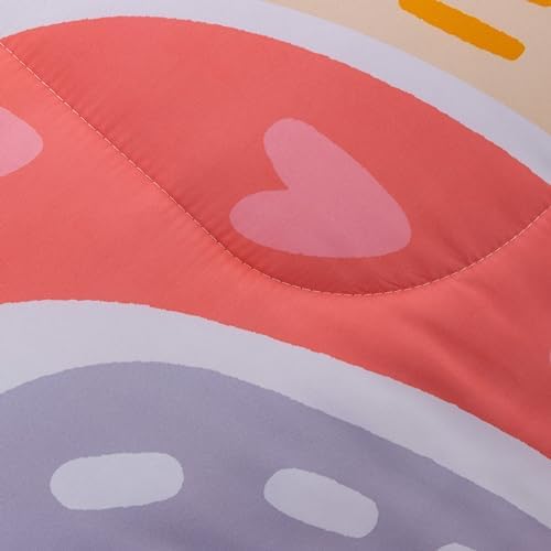 Btargot 5 Piece Pink Rainbow Comforter Set for Kids 1