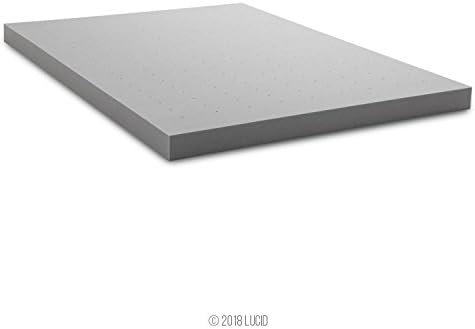 Lucid 4 Inch Ventilated Bamboo Charcoal Mattress Topper - Queen