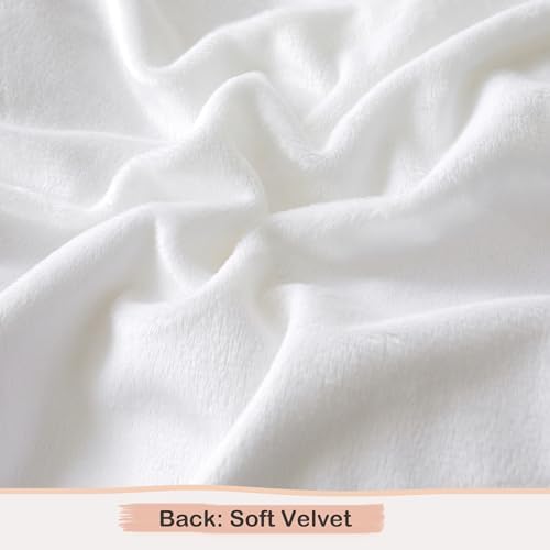 LIFEREVO Fluffy Faux Rabbit Fur Duvet Cover Set Twin Size White