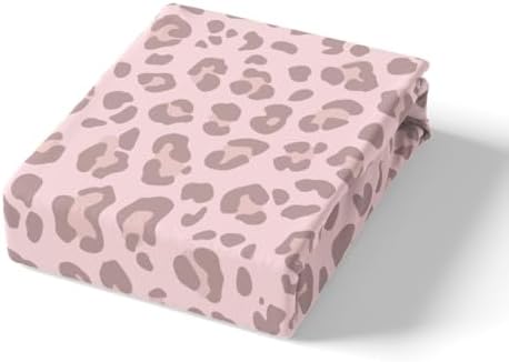 Feelyou Pink Leopard Skin Sheet Set Twin Size Kids Room Bedding