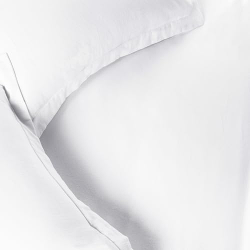 Superior Flannel Cotton Duvet Cover Set Twin White