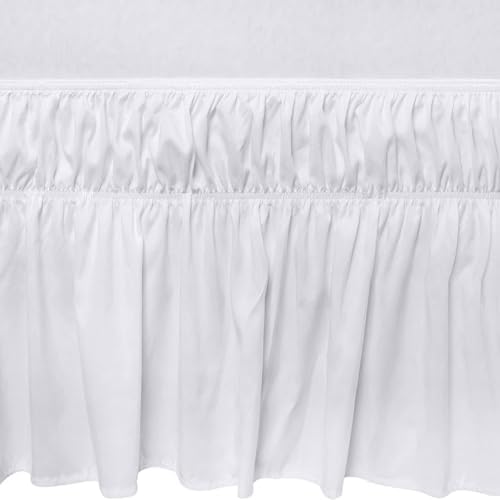 3 Sided Elasticated Dust Ruffle Bed Skirt White 700 TC Egyptian Cotton