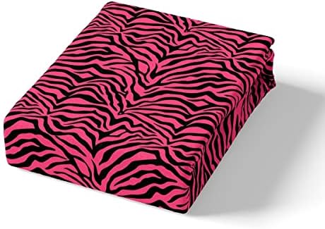 Feelyou Twin Size Girls Pink Black Zebra Stripes Sheet Set