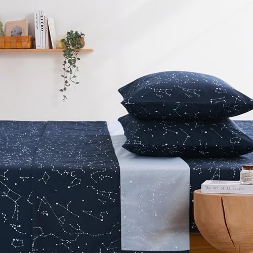 Wake In Cloud - Constellation Star Galaxy Bedding Set Twin Size