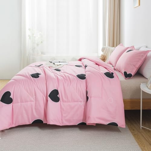 Blush Pink Love Comforter Set King Size