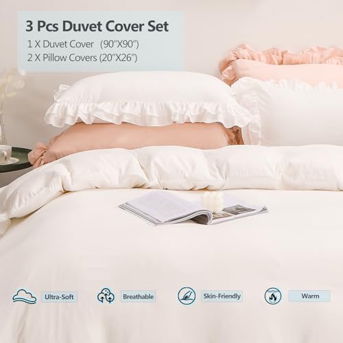 YamYard 3 Pcs Duvet Cover Queen Size Set