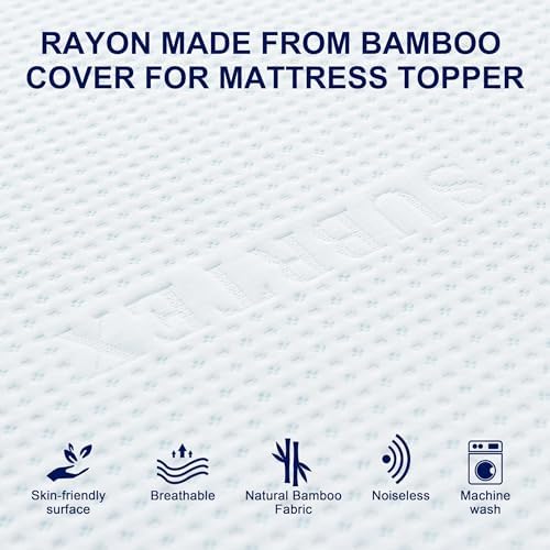 Subrtex 3 Inch Mattress Topper Cover with Zippers Full Size