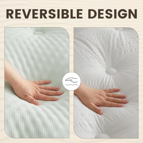 QUIETSEA Reversible Queen Mattress Topper with Bamboo Viscose and Waterproof Cover 1