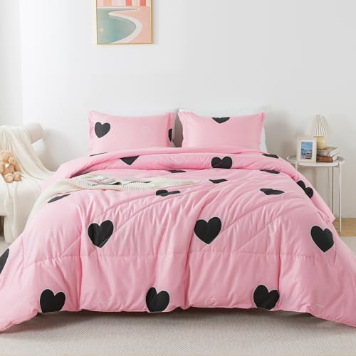 Blush Pink Love Comforter Set King Size