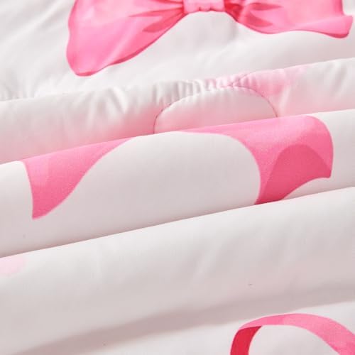 Wajade 7-Piece Pink Bow Queen Bedding Set 1