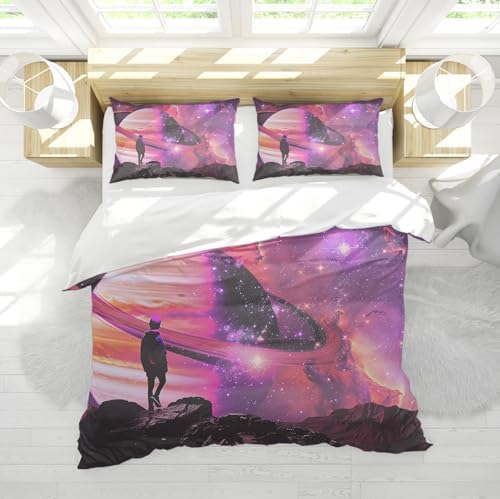 MUKULING Star Boy Duvet Cover Set 3 Pieces Purple