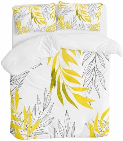 3-Piece Queen Duvet Cover Set with Zipper and Pillow Cases