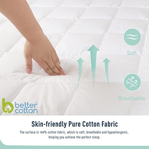 HOMTEC Cal King Mattress Pad Cotton Cover 3 Layers Protection