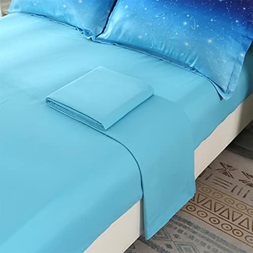 Wowelife Glitter Galaxy Comforter Set Blue 5 Pieces
