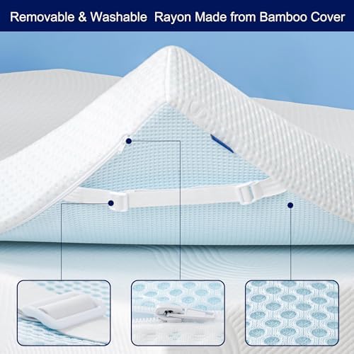 Subrtex 3 Inch Mattress Topper Cover with Zippers Full Size