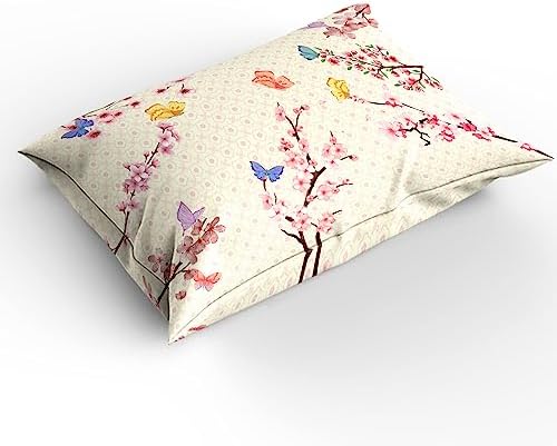 3 Piece Queen Bedding Set with Zipper Closure and Butterfly Print