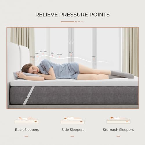 Sweetnight 4 Inch Memory Foam Mattress Topper