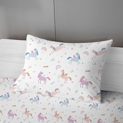 MUSOLEI Unicorn Fitted Sheet Set for Kids
