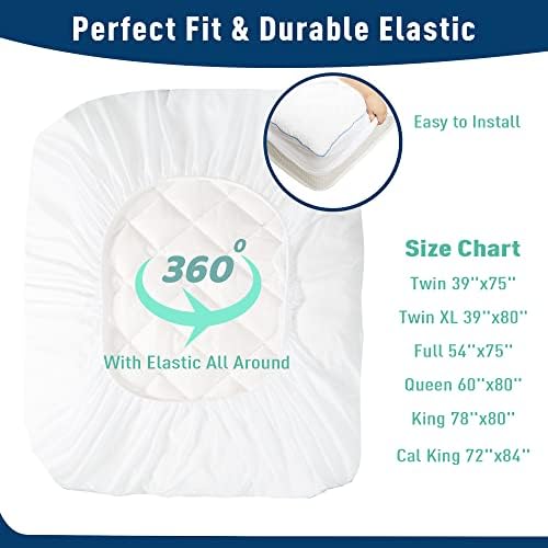 HOMTEC Cal King Mattress Pad Cotton Cover 3 Layers Protection