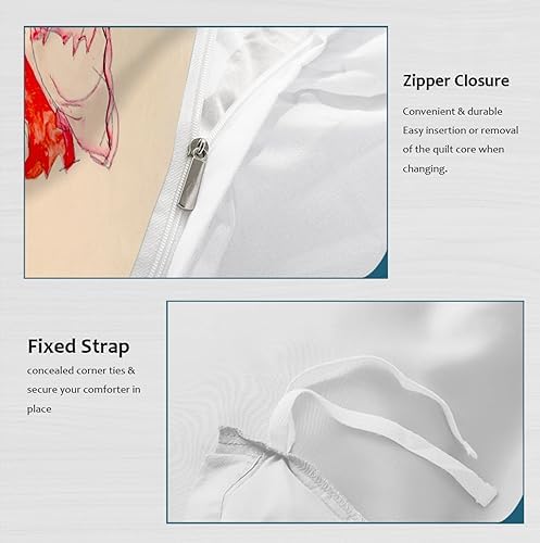 HOBBOY Beige 3pc Duvet Cover Set with Zipper Ties