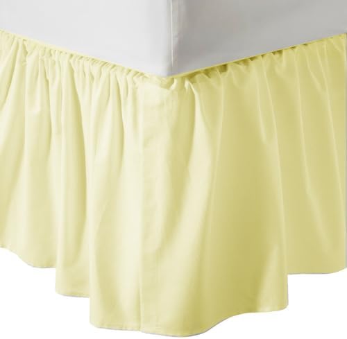 3 Sided Dust Ruffle Bed Skirt - Ivory 700 TC Egyptian Cotton
