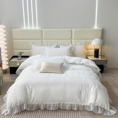 MOOWOO Pretty Bow Duvet Cover Set - Twin Size Zipper Closure