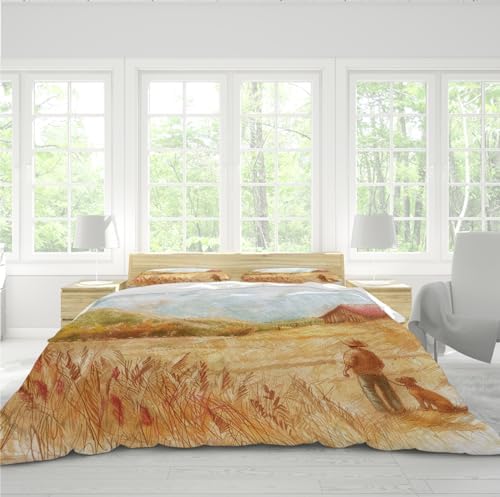HOBBOY Kids Duvet Cover Set Animal Print Farmhouse