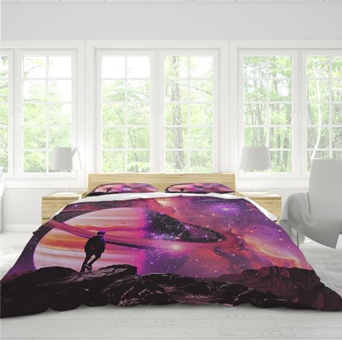 MUKULING Star Boy Duvet Cover Set 3 Pieces Purple