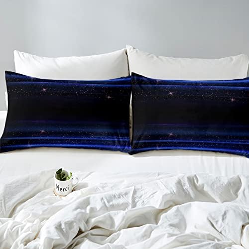 Starry Sky Bed Sheet Set Full Size Modern Blue Black Ombre