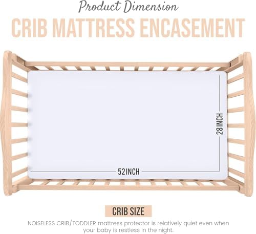 Utopia Bedding Mattress Encasement 2 Pack Crib Size Waterproof