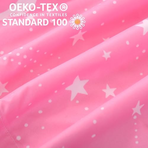 JSD Pink Stars Kids Duvet Cover Set Twin Size 2 Piece