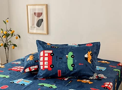 Feelyou Kids Cartoon Cars Bed Sheet Set King Size