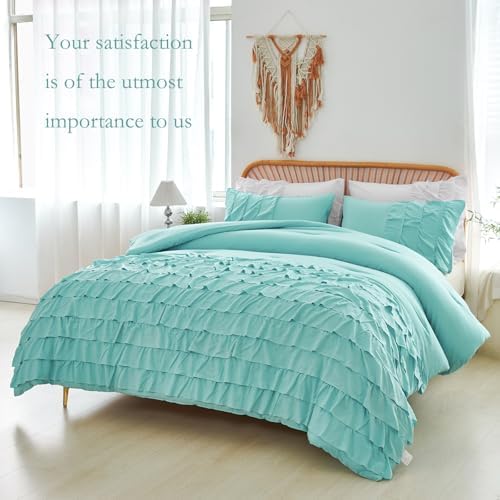 PERFEMET Teal Boho Full Comforter Set for Girls