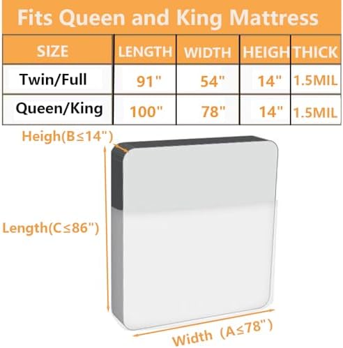 Zangboer Mattress Bags 2-Pack Queen King Size Waterproof Storage