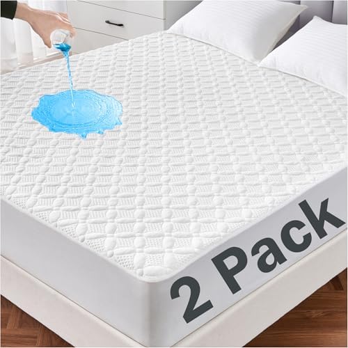 Lunsing 2 Pack Waterproof Twin Mattress Protector