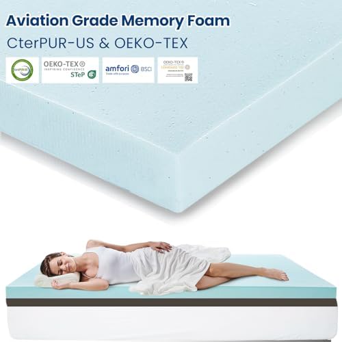 EDILLY 3 Inch Cooling Gel Memory Foam Mattress Topper Twin XL 1