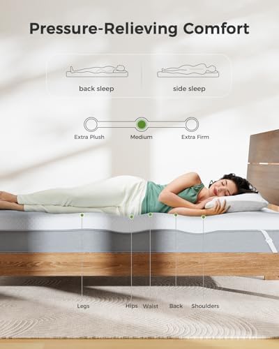 PERLECARE Queen Mattress Topper 4 Inch Cooling Memory Foam Pad