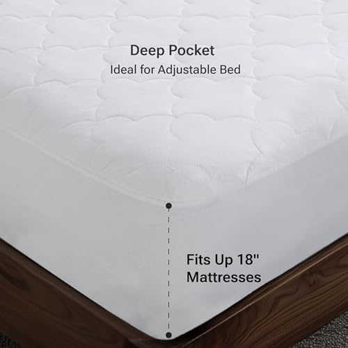 Sleep Philosophy King Mattress Pad - Cotton Quilted Breathable Protector 1