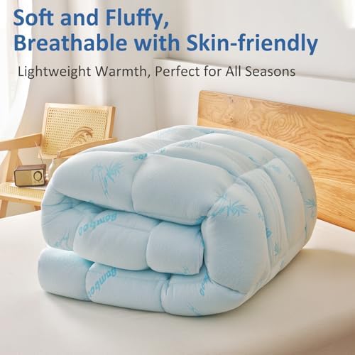 Favorland Queen Mattress Topper - Bamboo Viscose Cooling Breathable 900 GSM Down Alternative