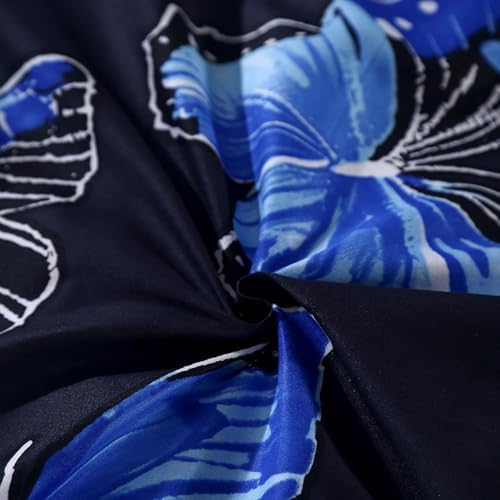SDIII Blue Butterfly Duvet Cover Set with 2 Pillowcases