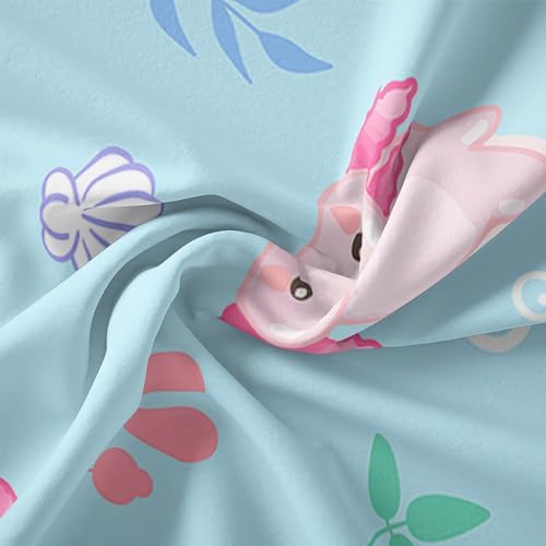 QOOMO Kawaii Axolotl 3D Quilt Comforter Set for Kids