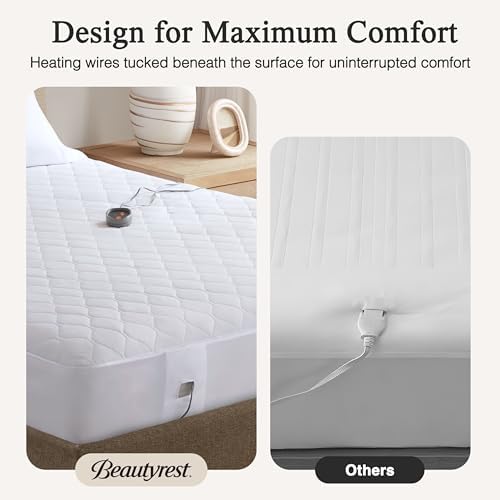 Beautyrest Heated Mattress Pad with 5 Heat Settings - Twin XL Size