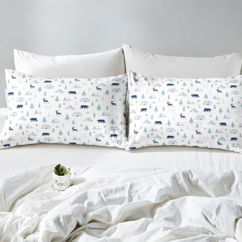 Castle Fairy Bear Deer Print Full Size Bedding Set