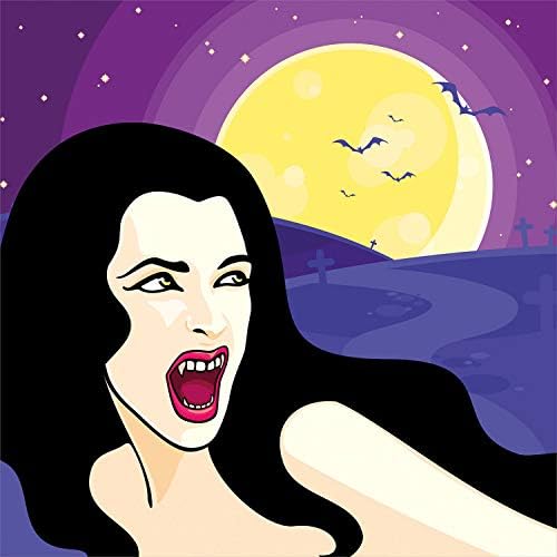 Ambesonne Halloween Duvet Cover Set Vampire Girl Cemetery Moon Bats