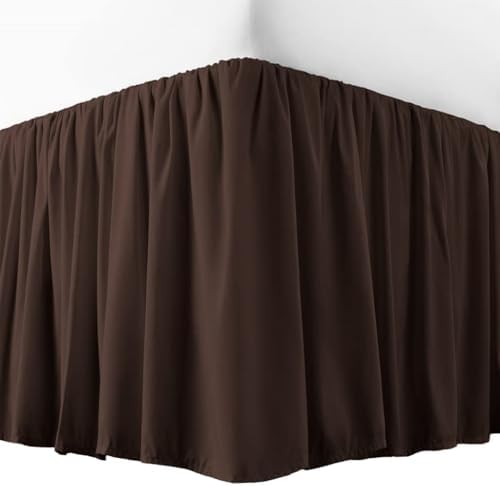 3 Sided SplitOpen Corner Dust Ruffled Bed Skirt in Chocolate